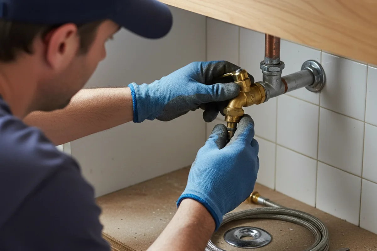 Shutoff valve and fitting work during Faucet and Fixture Repair in New Berlin